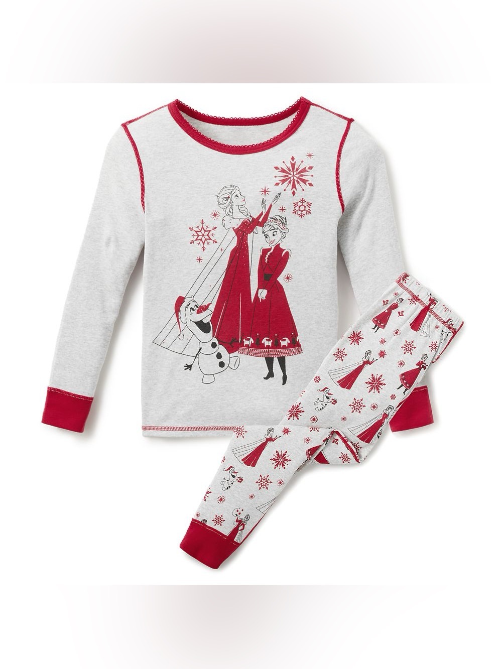 NEW Disney Frozen Pajamas PJ Pals Holiday Winter Elsa Anna Olaf size 6
